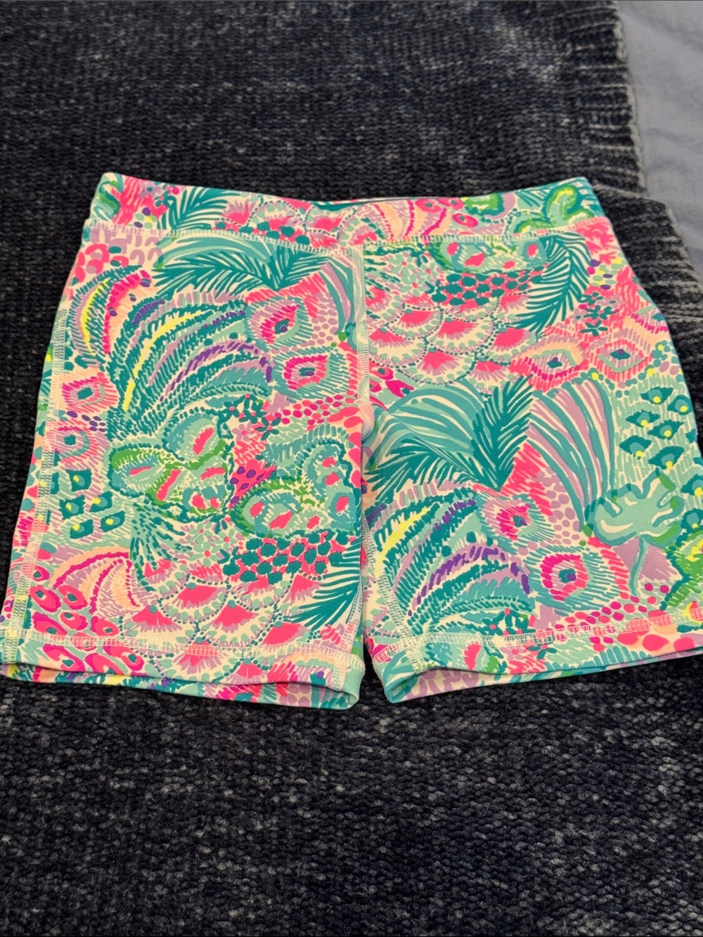 Lilly Pulitzer Girls Sz L Tropical Print Shorts - Pink & Teal